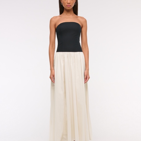 Abercrombie & Fitch Strapless Drop-Waist Maxi Dress - Picture 1 of 6